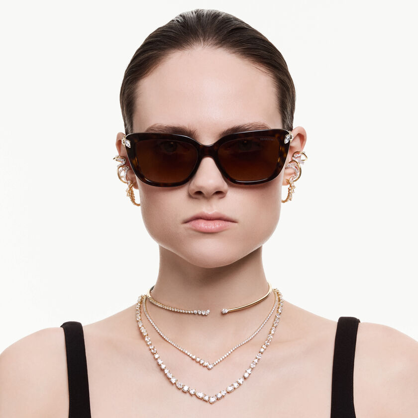 swarovski عقد شوكر mesmera، قطع متنوع، لون أبيض، لمسة نهائية من الذهب عيار 18 قيراط