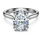 swarovski خاتم سوليتير eternity، أحجار ألماس مُصنعة في المختبر بإجمالي 3 قيراط، قطع بيضاوي، ذهب أبيض عيار 18