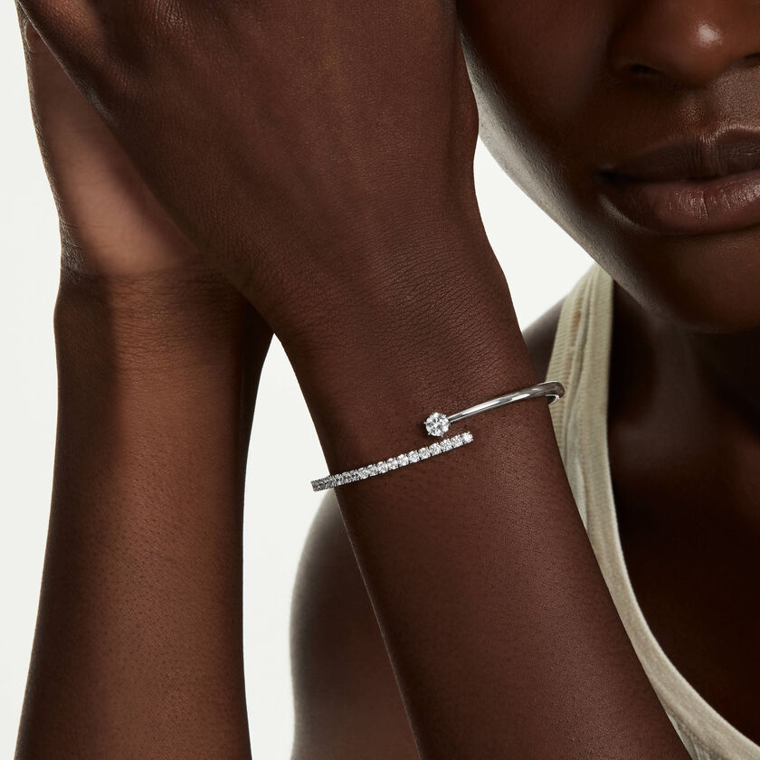 swarovski سوار matrix، قطع مُستدير، لون أبيض، طلاء روديوم
