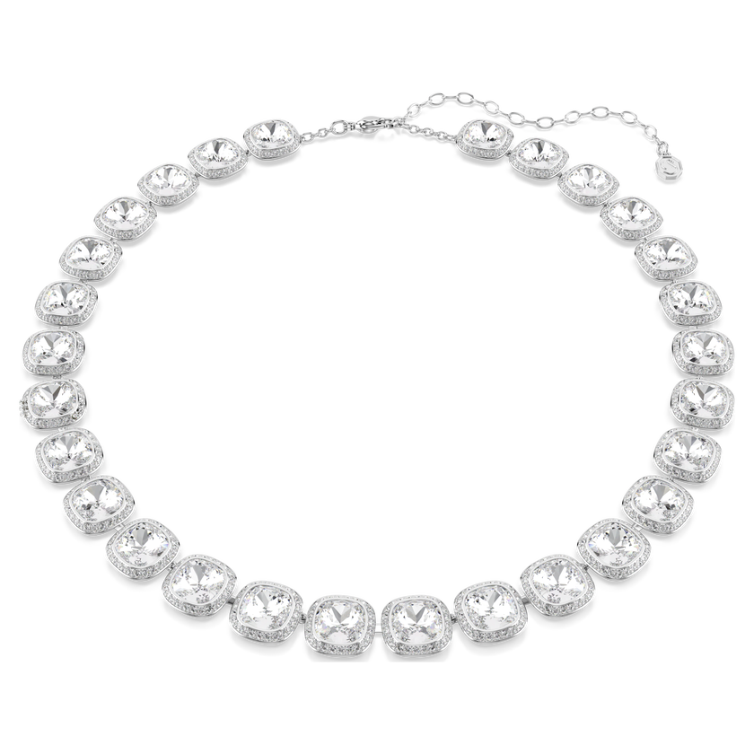 swarovski عقد una angelic، قطع كوشن، لون أبيض، طلاء روديوم