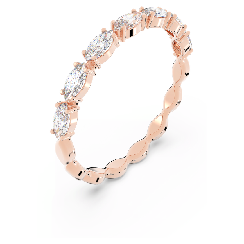 swarovski خاتم matrix vittore، قطع ماركيز،  لون أبيض،  لمسة نهائية من الذهب الوردي عيار 18 قيراط