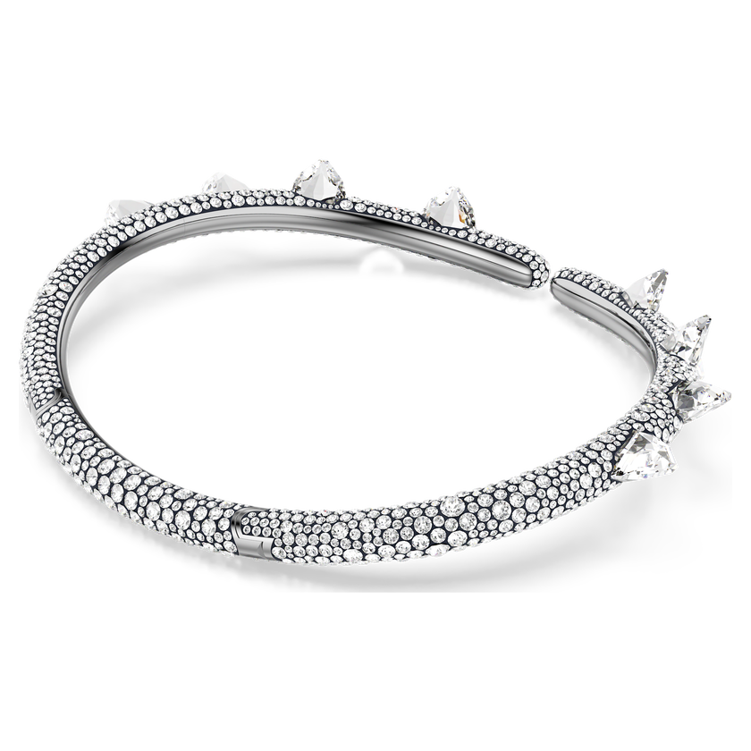 swarovski عقد شوكر sublima، لون أبيض، طلاء روثينيوم