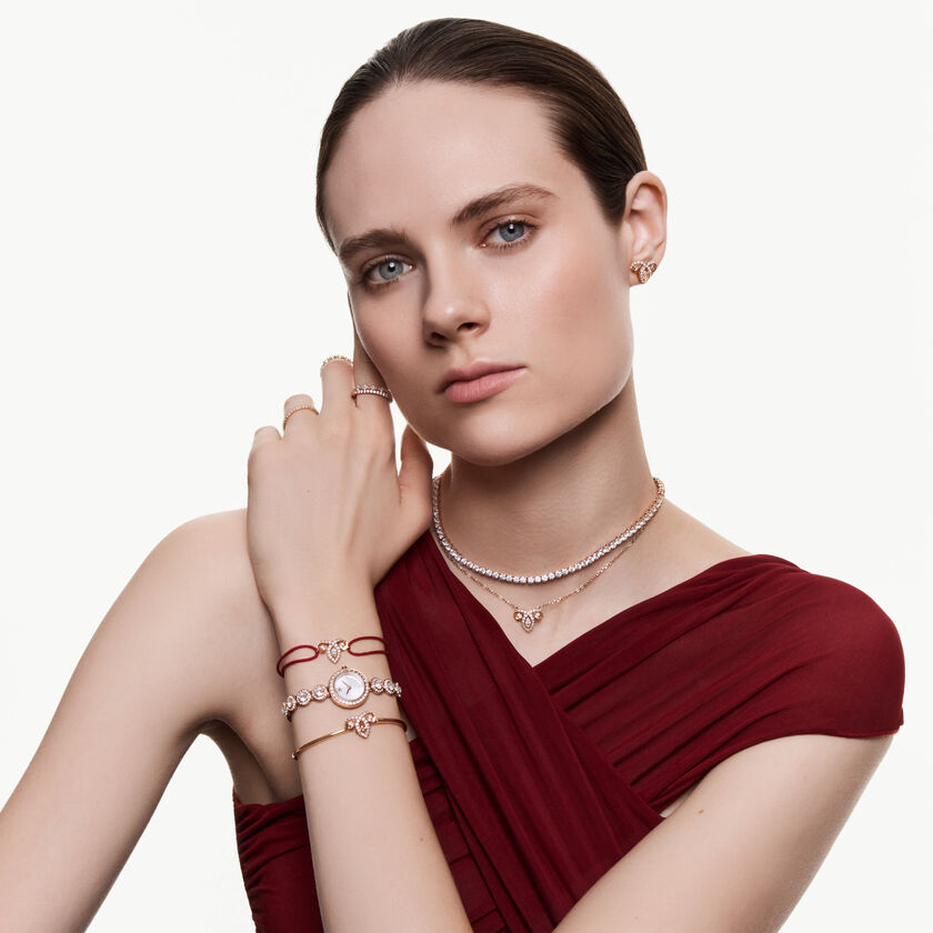 swarovski سوار chroma، قطع متنوع، شكل نجمة، لون أبيض، طلاء روديوم