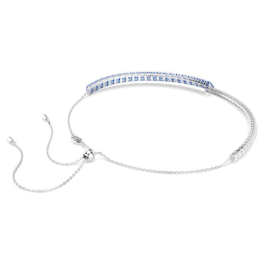 swarovski عقد شوكر matrix، قطع متنوع، لون أزرق، طلاء روديوم