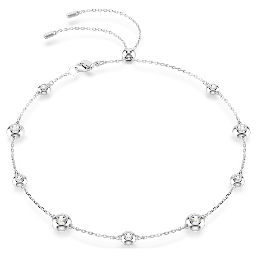 swarovski عقد una angelic، قطع مستدير، حليات ثنائية الوجه، لون أبيض، طلاء روديوم