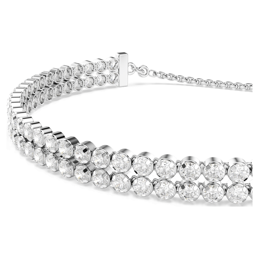 swarovski سوار matrix tennis، قطع مستدير، لون أبيض، طلاء روديوم