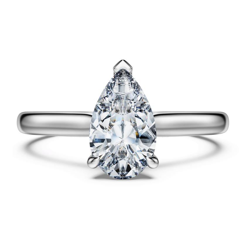 swarovski خاتم سوليتير eternity، ألماس مُصنع في المختبر إجمالي 1 قيراط، شكل كمثري، ذهب أبيض عيار 18 قيراط