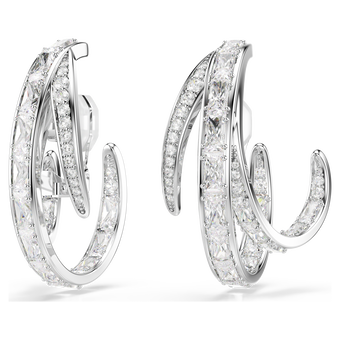 swarovski أقراط مشبك vienna، قطع متنوع، لون أبيض، طلاء روديوم