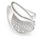 swarovski خاتم كوكتيل classica، تصميم مميز، قطع مستدير، لون أبيض، فضة استرليني