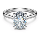 swarovski خاتم سوليتير eternity، أحجار ألماس مُصنعة في المختبر بإجمالي 2 قيراط، قطع بيضاوي، ذهب أبيض عيار 18