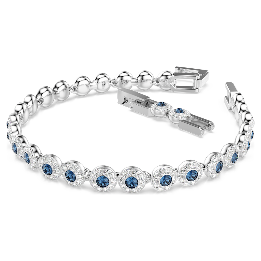 swarovski سوار تنس una angelic، قطع مستدير، لون أزرق، طلاء روديوم