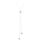 swarovski قلادة على شكل حرف y من عائلة una angelic، قطع مستدير، لون أبيض، طلاء روديوم