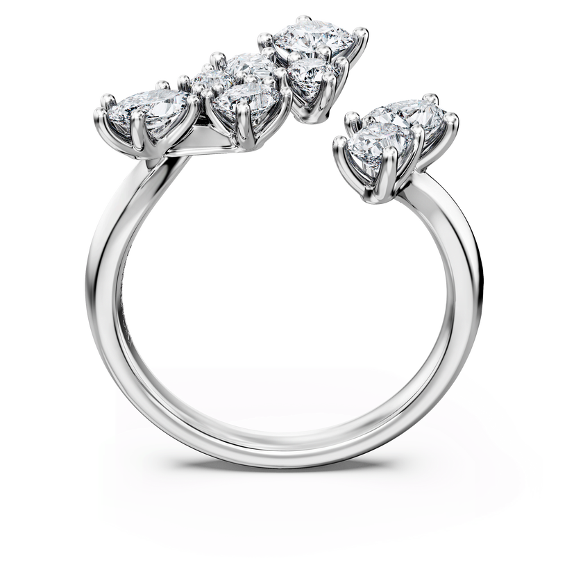swarovski مفتوح خاتم galaxy، ألماس مُصنع في المختبر إجمالي 1 25 قيراط، أشكال متنوعة، ذهب أبيض عيار 18 قيراط