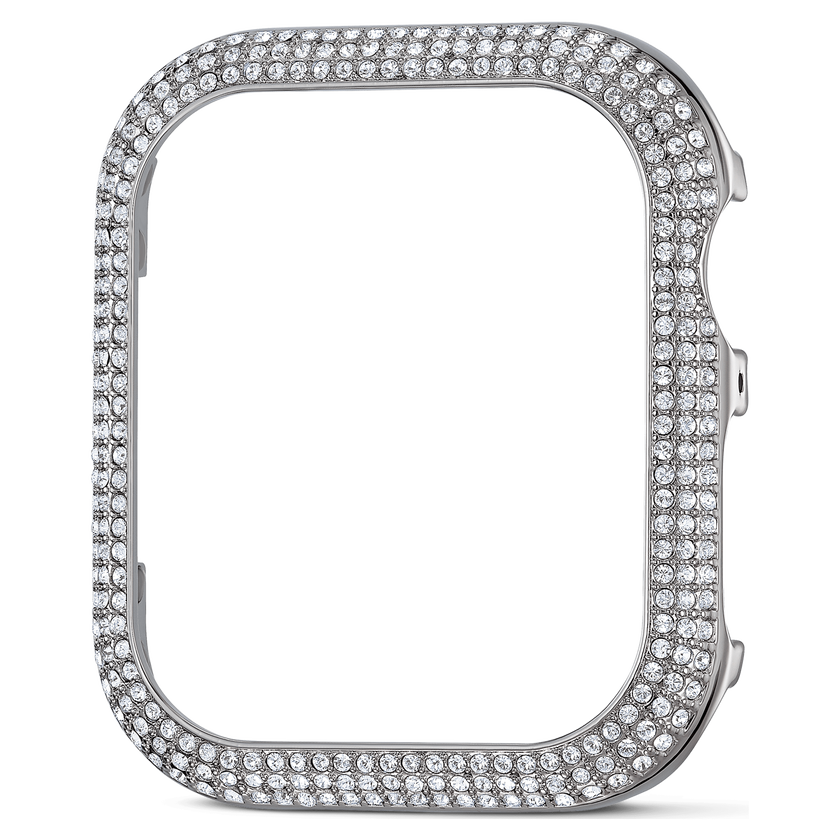 swarovski حافظة sparkling، متوافقة مع ساعة  apple إصدار 4 و5، 40 مم، لون فضي