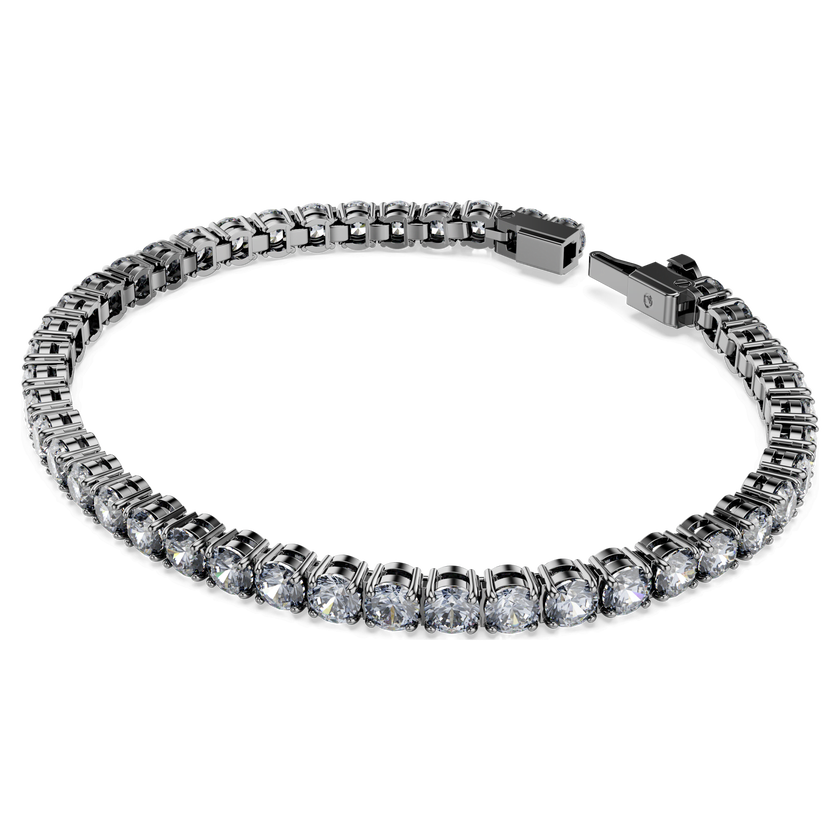 swarovski سوار matrix tennis، قطع مستدير، لون رمادي، طلاء روثينيوم