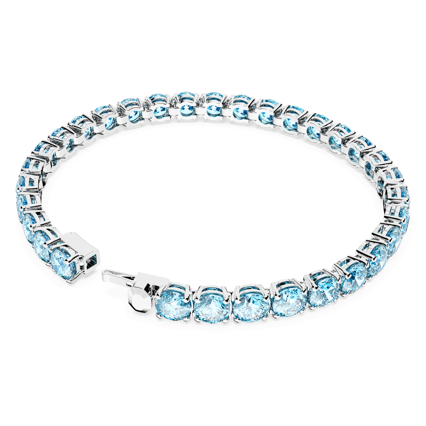 swarovski سوار matrix tennis، قطع مستدير، لون أزرق، طلاء روديوم
