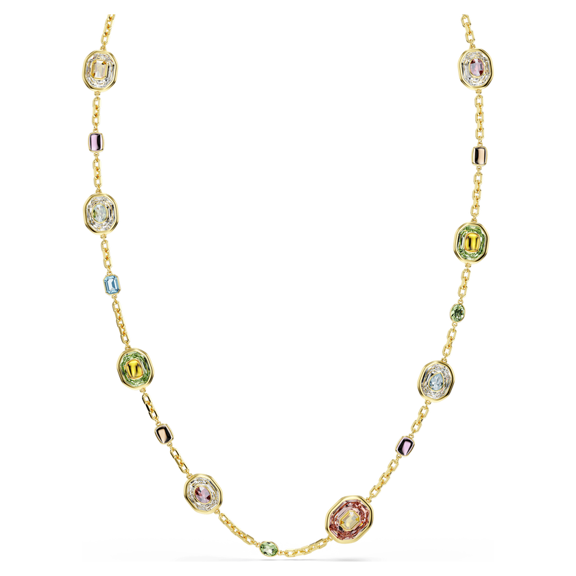 swarovski سلسلة chroma، قطع مُثَمَّن، ألوان متعددة، طلاء باللون الذهبي