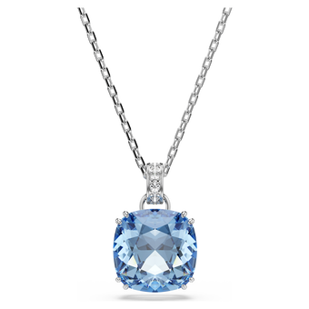 swarovski قلادة millenia، قطع الوسادة، لون أزرق، طلاء روديوم