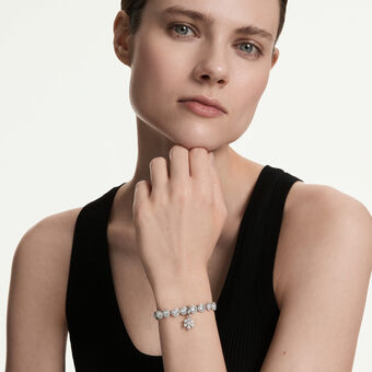 swarovski تعليقة idyllia، قطع متنوع، ندفة ثلج، لون أبيض، طلاء روديوم