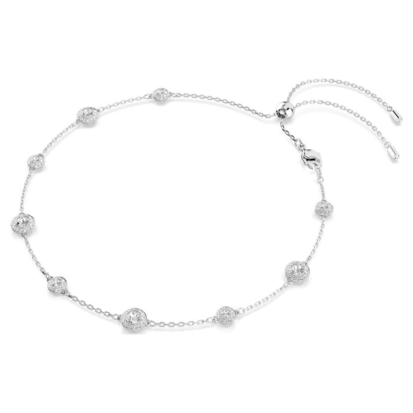 swarovski عقد una angelic، قطع مستدير، حليات ثنائية الوجه، لون أبيض، طلاء روديوم