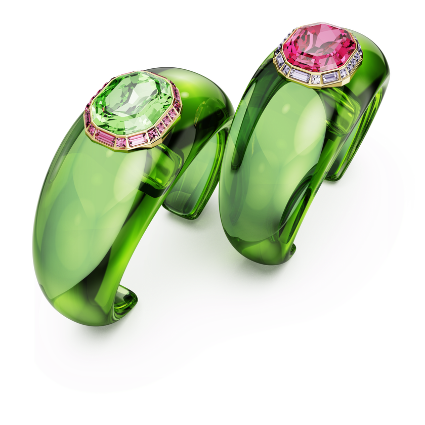 swarovski طقم dulcis، قطع مُثَمَّن، كريستالات مُتراصَّة، ألوان متعددة، طلاء باللون الذهبي