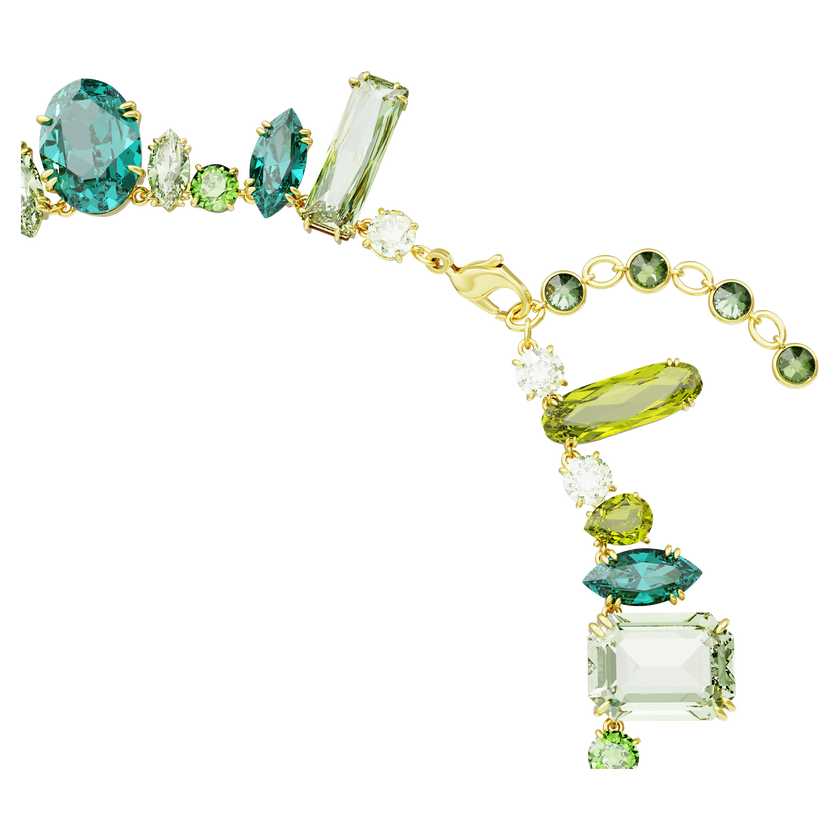 swarovski عقد gema، قطع متنوع، لون أخضر، طلاء بلون ذهبي