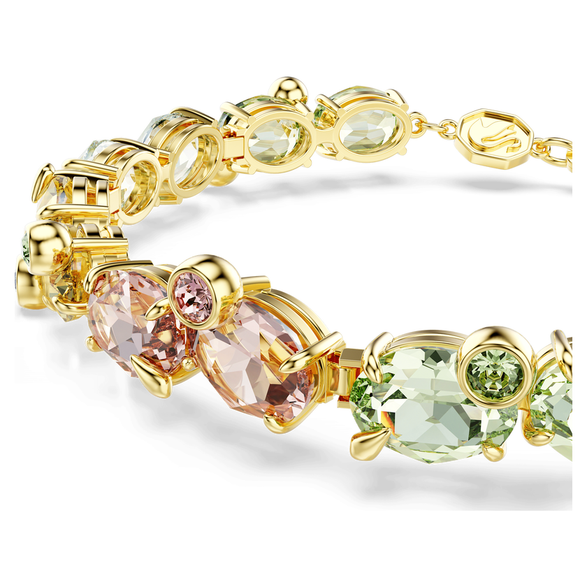 swarovski سوار gema tennis، قطع متنوع، ألوان متعددة، طلاء باللون الذهبي
