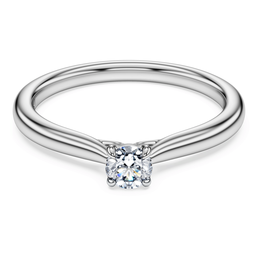 swarovski خاتم سوليتير eternity، أحجار ألماس مُصنعة في المختبر بإجمالي 0 25 قيراط، شكل مستدير، فضة إسترليني