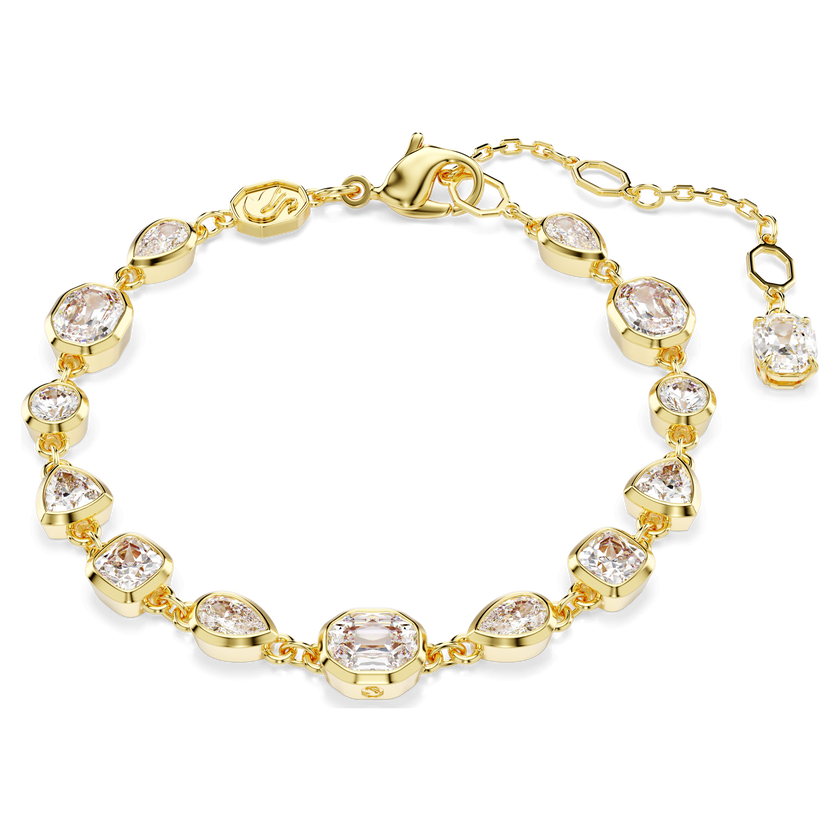 swarovski سوار imber tennis، قطع متنوع، لون أبيض، طلاء باللون الذهبي