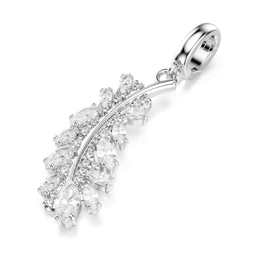 swarovski تعليقة vienna، قطع متنوع، ريشة، لون أبيض، طلاء روديوم