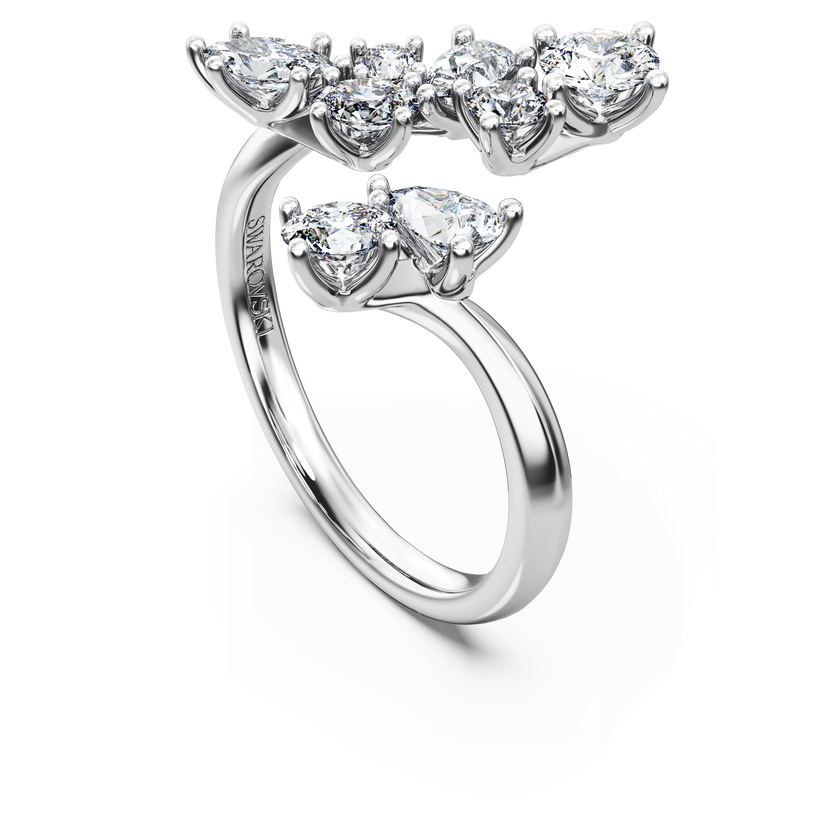 swarovski مفتوح خاتم galaxy، ألماس مُصنع في المختبر إجمالي 1 25 قيراط، أشكال متنوعة، ذهب أبيض عيار 18 قيراط