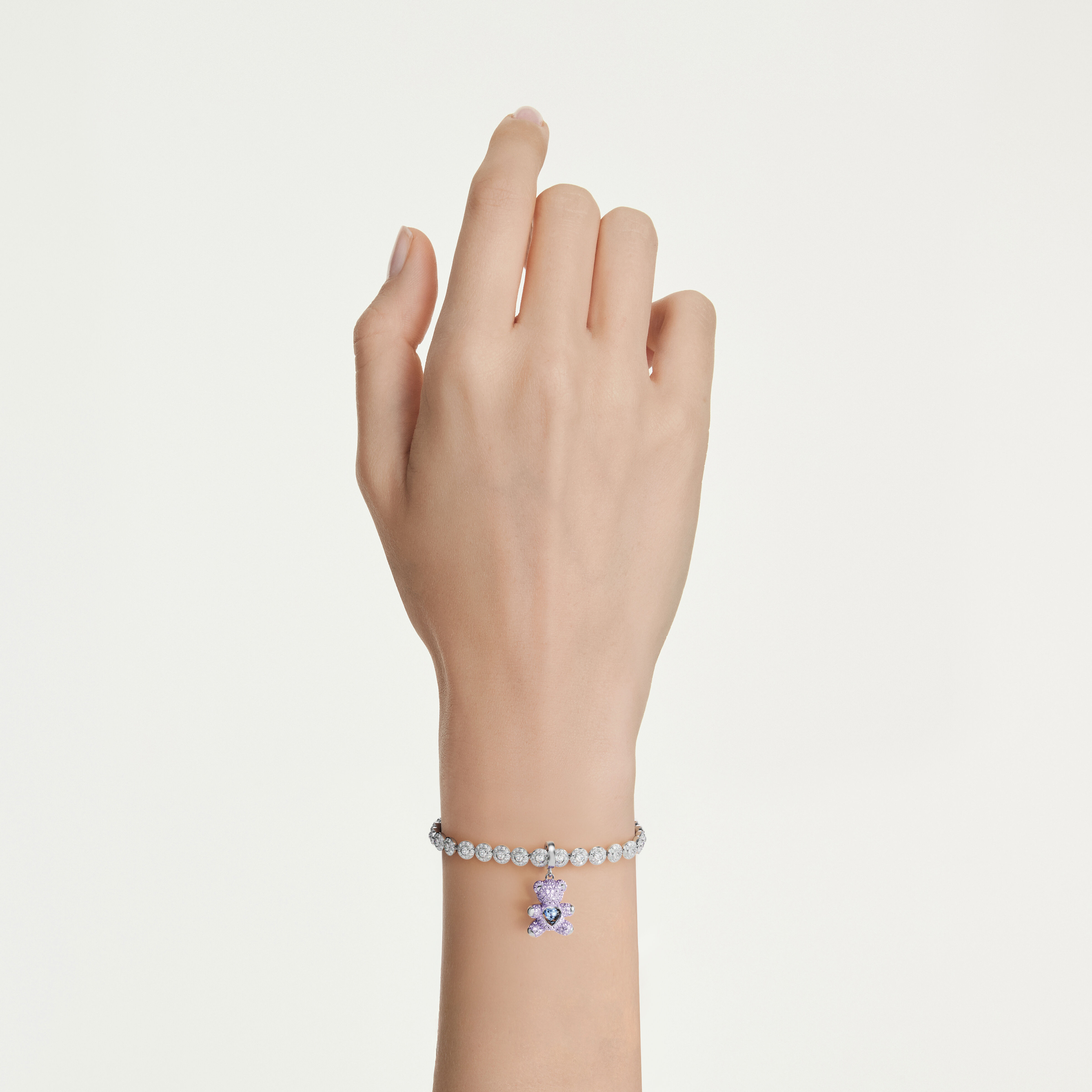 swarovski حلية idyllia، قطع متنوع، شكل دب، لون أرجواني، طلاء روديوم