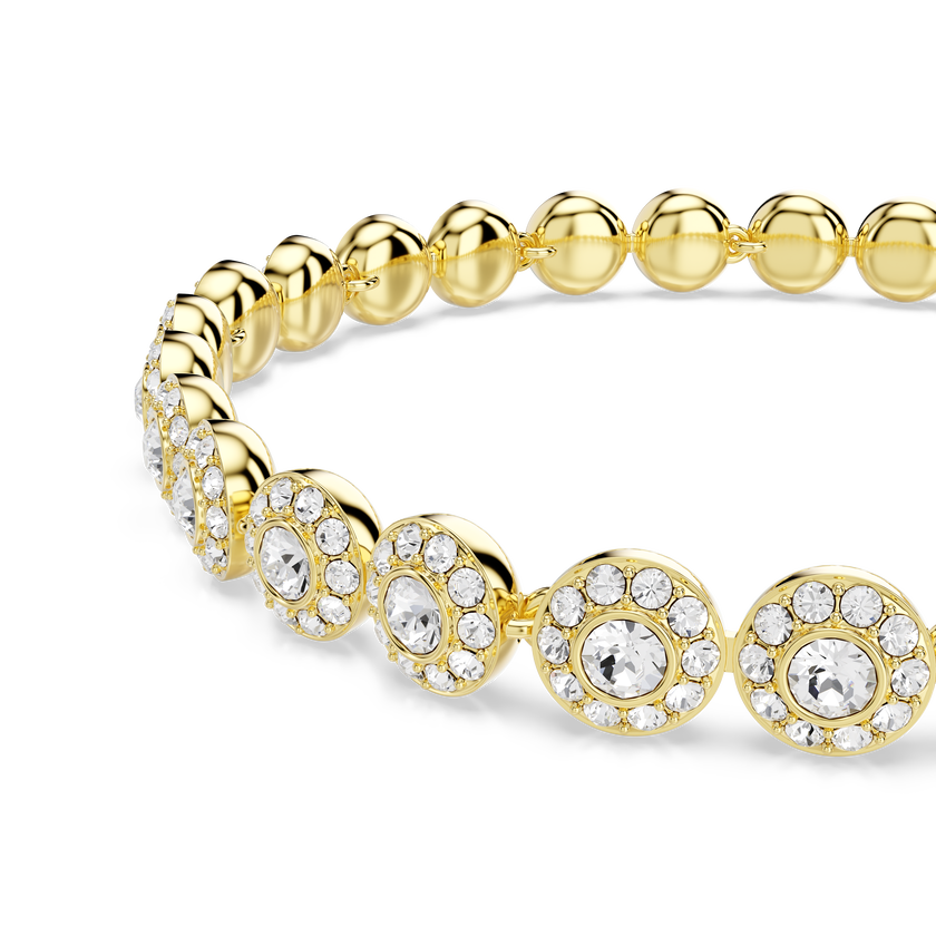 swarovski سوار una angelic، قطع مستدير، لون أبيض، طلاء باللون الذهبي