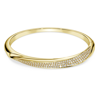 swarovski سوار classica، قطع مُستدير، لون أبيض، فضة استرليني، لمسة نهائية من الذهب عيار 18 قيراط