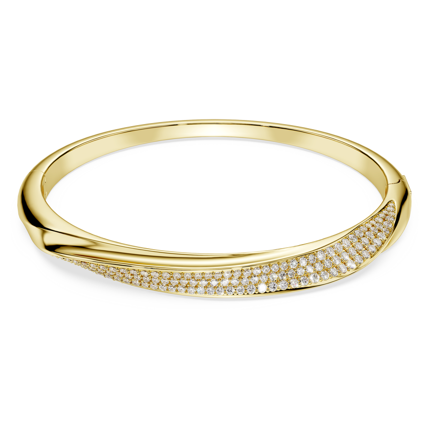 swarovski سوار classica، قطع مُستدير، لون أبيض، فضة استرليني، لمسة نهائية من الذهب عيار 18 قيراط