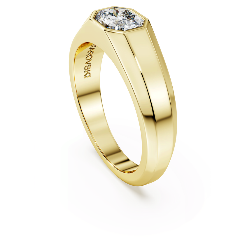 swarovski دبلة octagon، أحجار ألماس مُصنعة في المختبر بإجمالي 1 0 قيراط، شكل مثمن، ذهب أصفر عيار 18