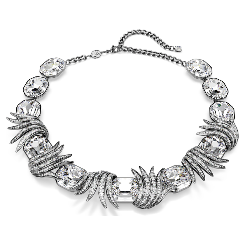 swarovski عقد the vienna collection، شكل ريشة، لون أبيض، طلاء روثينيوم