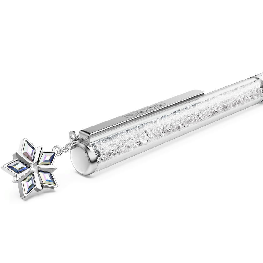 swarovski قلم حبر جاف crystalline الإصدار السنوي لعام 2027، مطلي باللاكر الأبيض، طلاء كروم